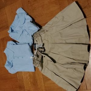 [Item 23] Spring uniform skirt and two light blue tops